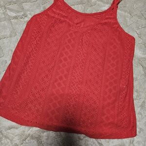 Red Lace Women's Tank Top
